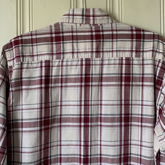 Wrangler Buttoned Down Shirt Burgundy/Ivory Size L - Picture 4 of 7